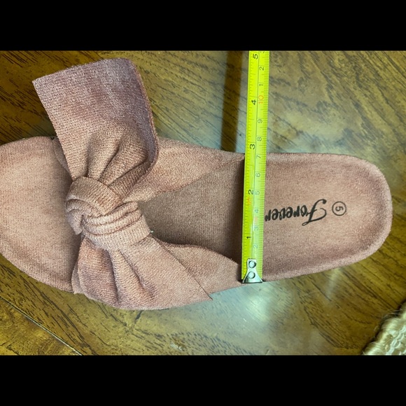 MAUVE BOW SLIDES FOOTBED SANDALS - Picture 6 of 9